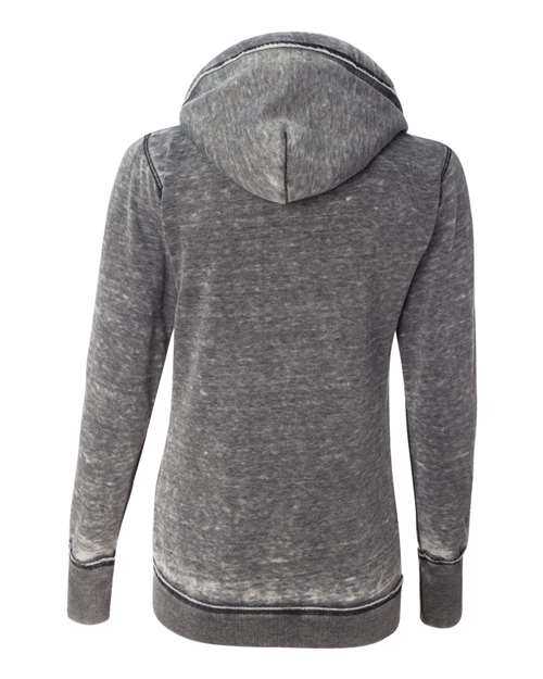 J. America 8913 Women&#39;s Zen Fleece Full-Zip Hooded Sweatshirt - Dark Smoke - HIT a Double
