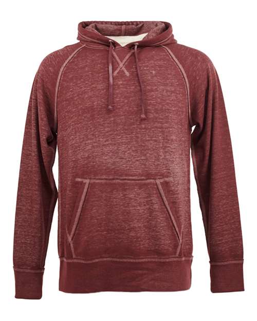 J. America 8915 Vintage Zen Fleece Hooded Sweatshirt - Twisted Bordeaux - HIT a Double