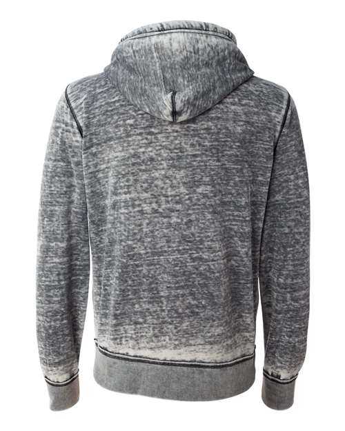 J. America 8916 Vintage Zen Fleece Full-Zip Hooded Sweatshirt - Dark Smoke - HIT a Double