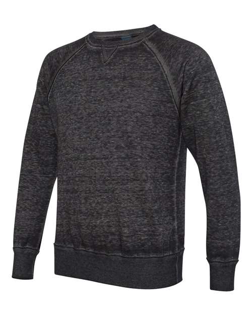 J. America 8920 Vintage Zen Fleece Crewneck Sweatshirt - Twisted Black - HIT a Double