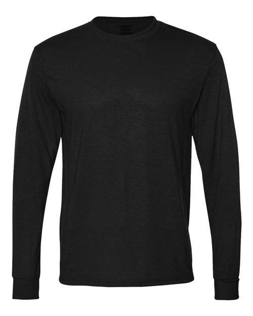 Jerzees 21MLR Dri-Power Performance Long Sleeve T-Shirt - Black - HIT a Double