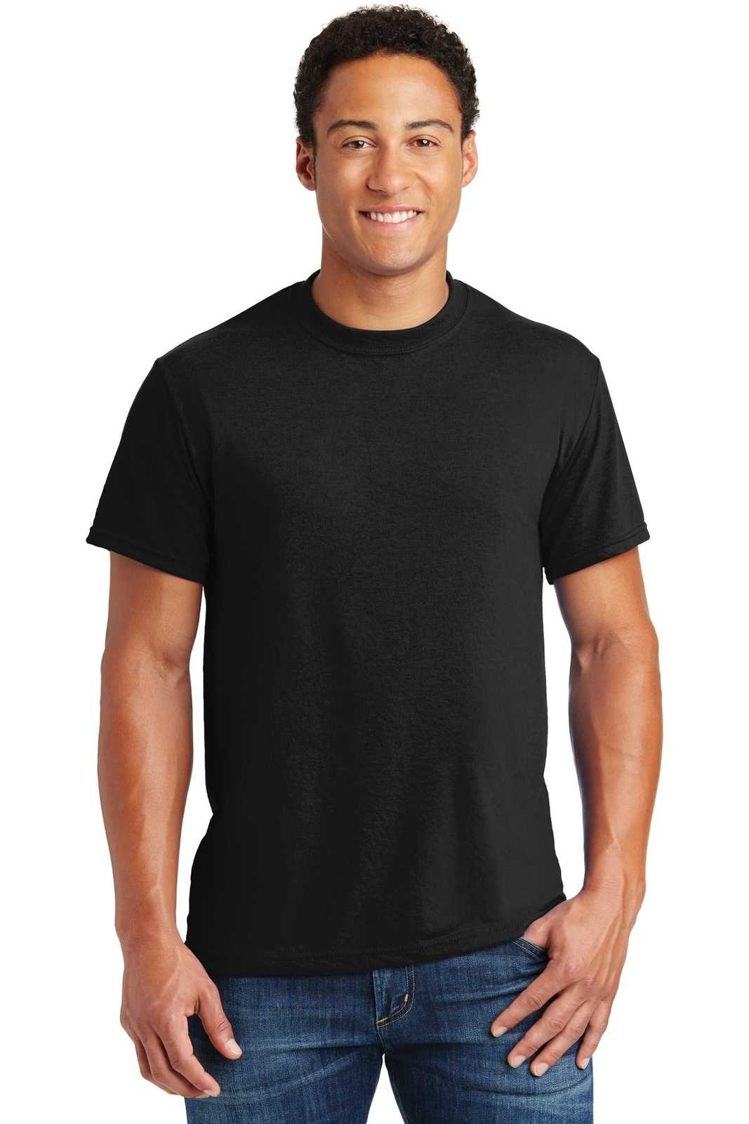 Jerzees 21M Dri-Power Sport 100% Polyester T-Shirt - Black - HIT a Double