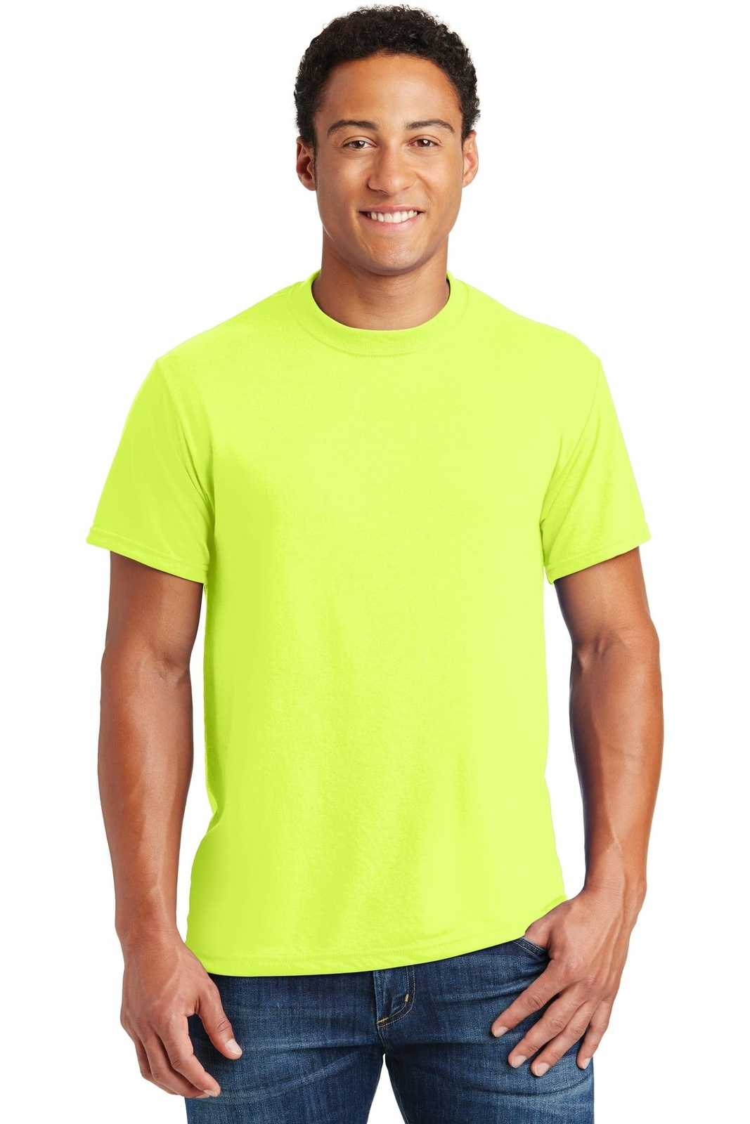 Jerzees 21M Dri-Power Sport 100% Polyester T-Shirt - Safety Green - HIT a Double