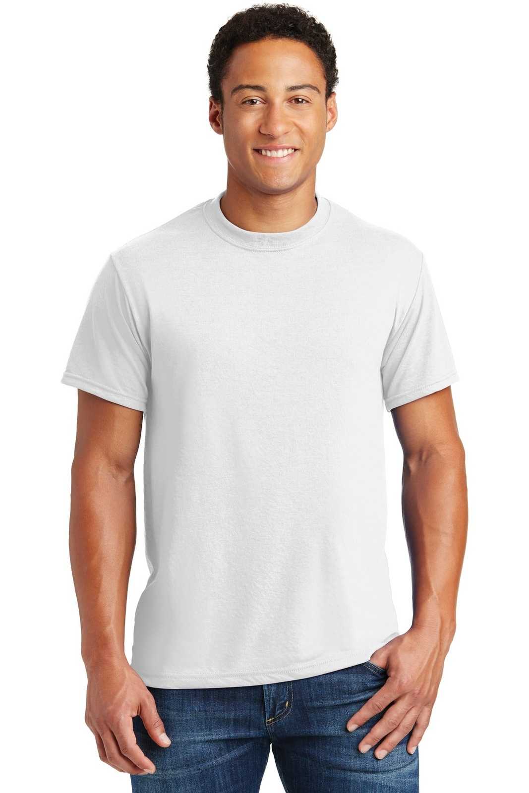 Jerzees 21M Dri-Power Sport 100% Polyester T-Shirt - White - HIT a Double