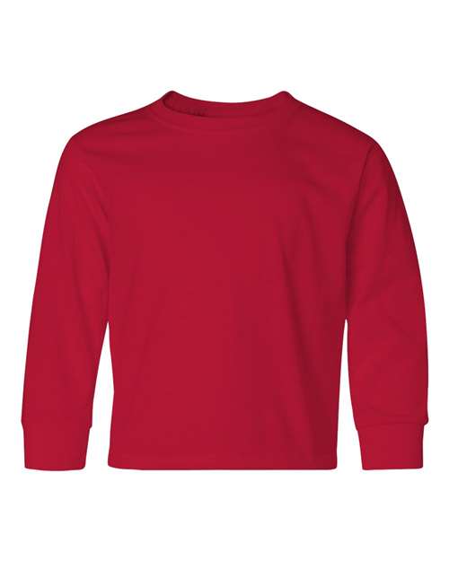 Jerzees 29BLR Dri-Power Youth Long Sleeve 50 50 T-Shirt - True Red - HIT a Double