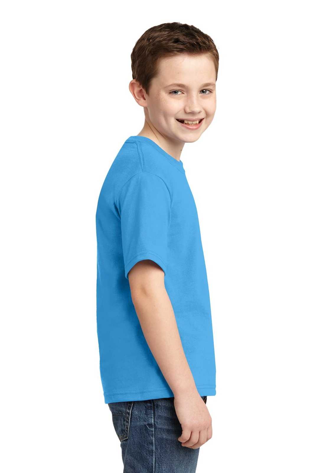 Jerzees 29B Youth Dri-Power 50/50 Cotton/Poly T-Shirt - Aquatic Blue - HIT a Double
