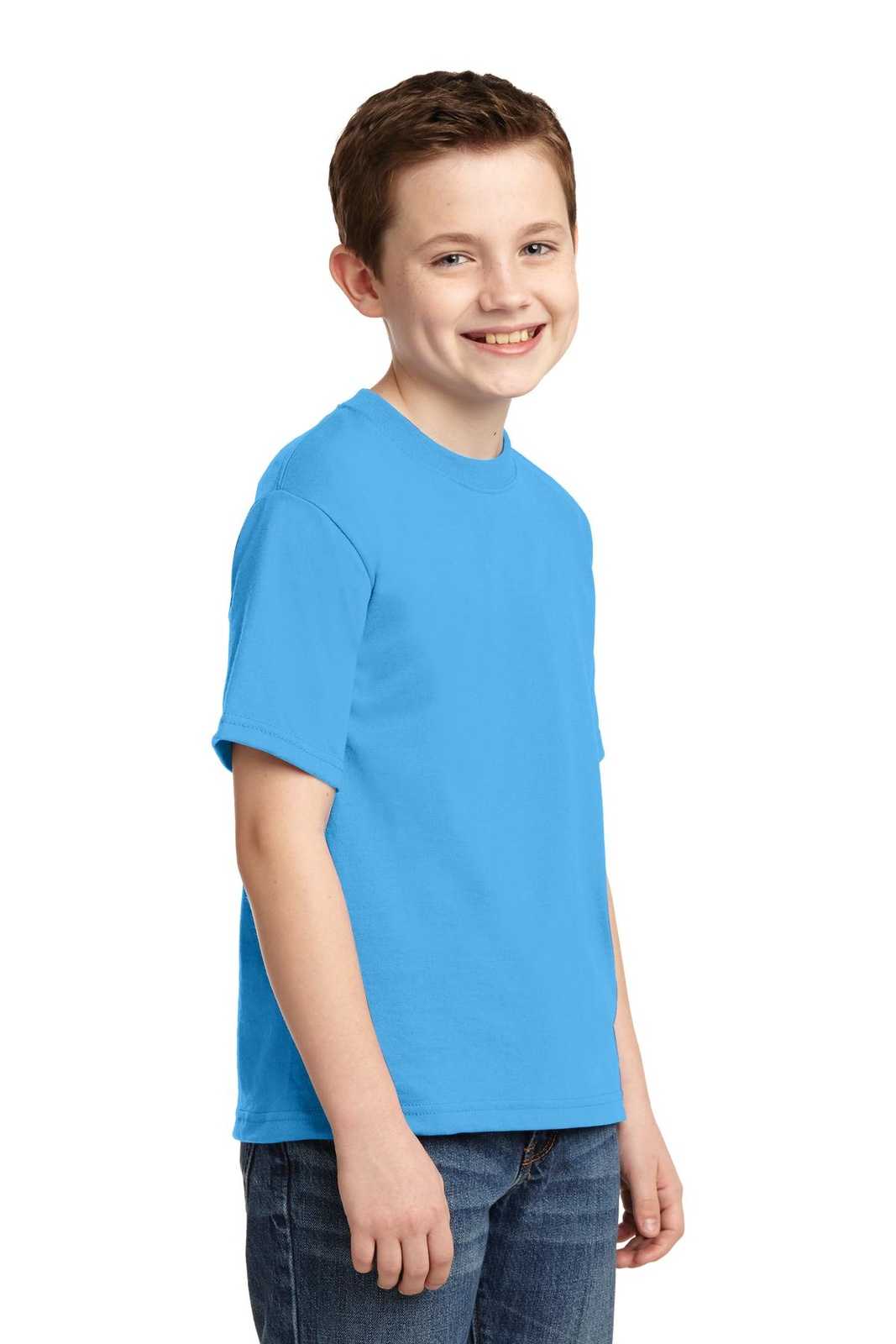 Jerzees 29B Youth Dri-Power 50/50 Cotton/Poly T-Shirt - Aquatic Blue - HIT a Double