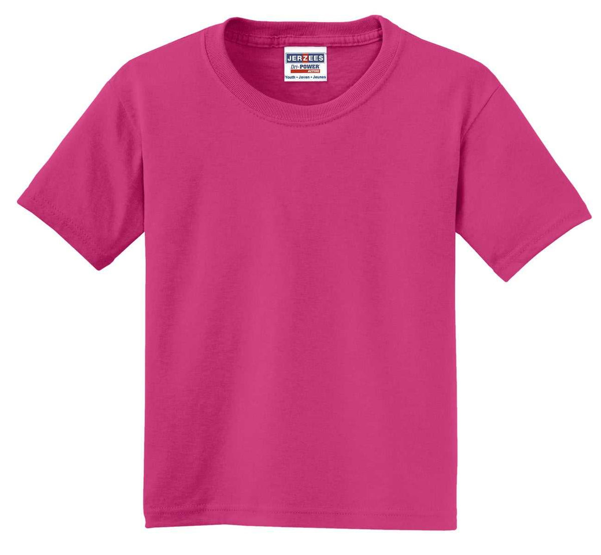 Jerzees 29B Youth Dri-Power 50/50 Cotton/Poly T-Shirt - Cyber Pink - HIT a Double
