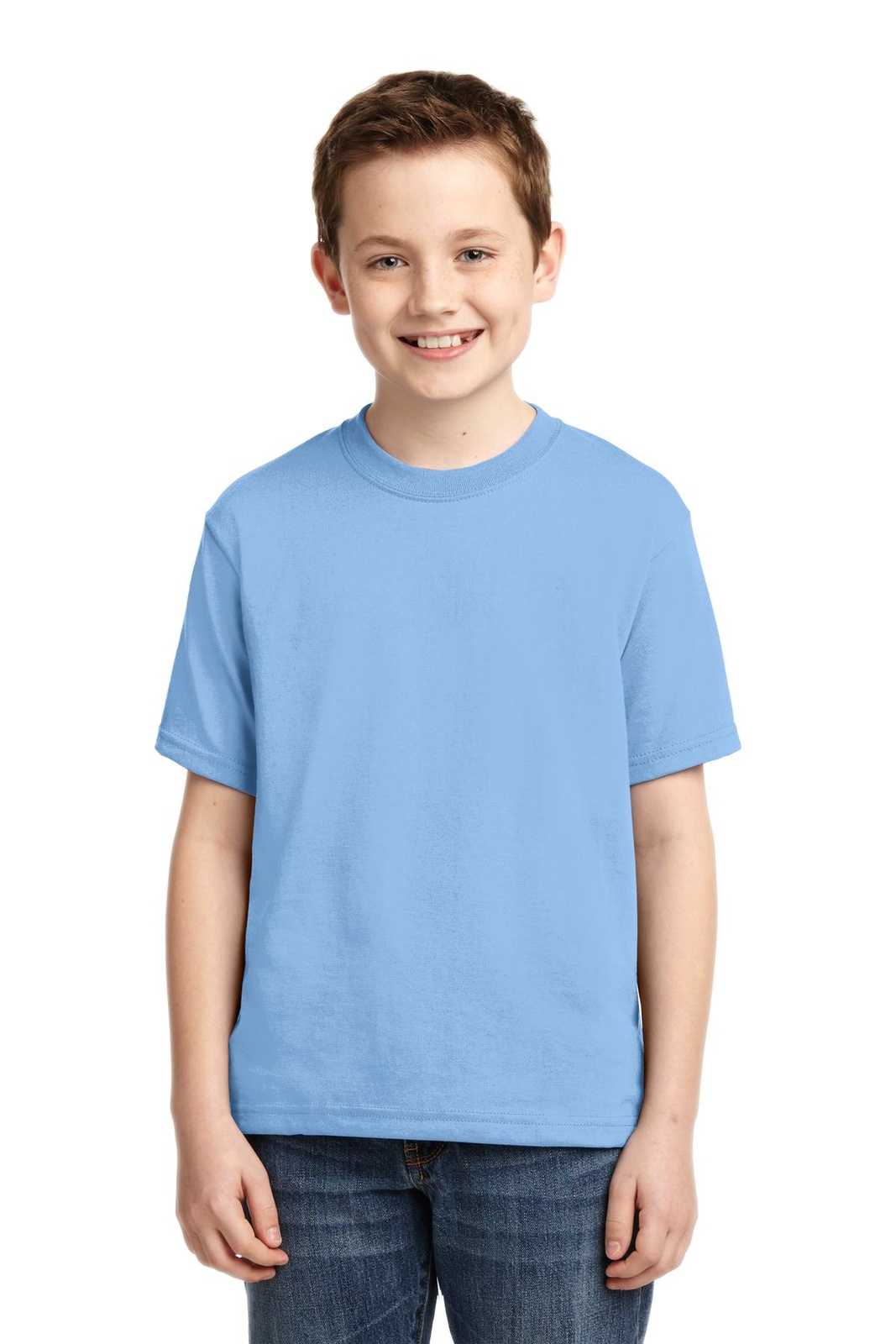 Jerzees 29B Youth Dri-Power 50/50 Cotton/Poly T-Shirt - Light Blue - HIT a Double