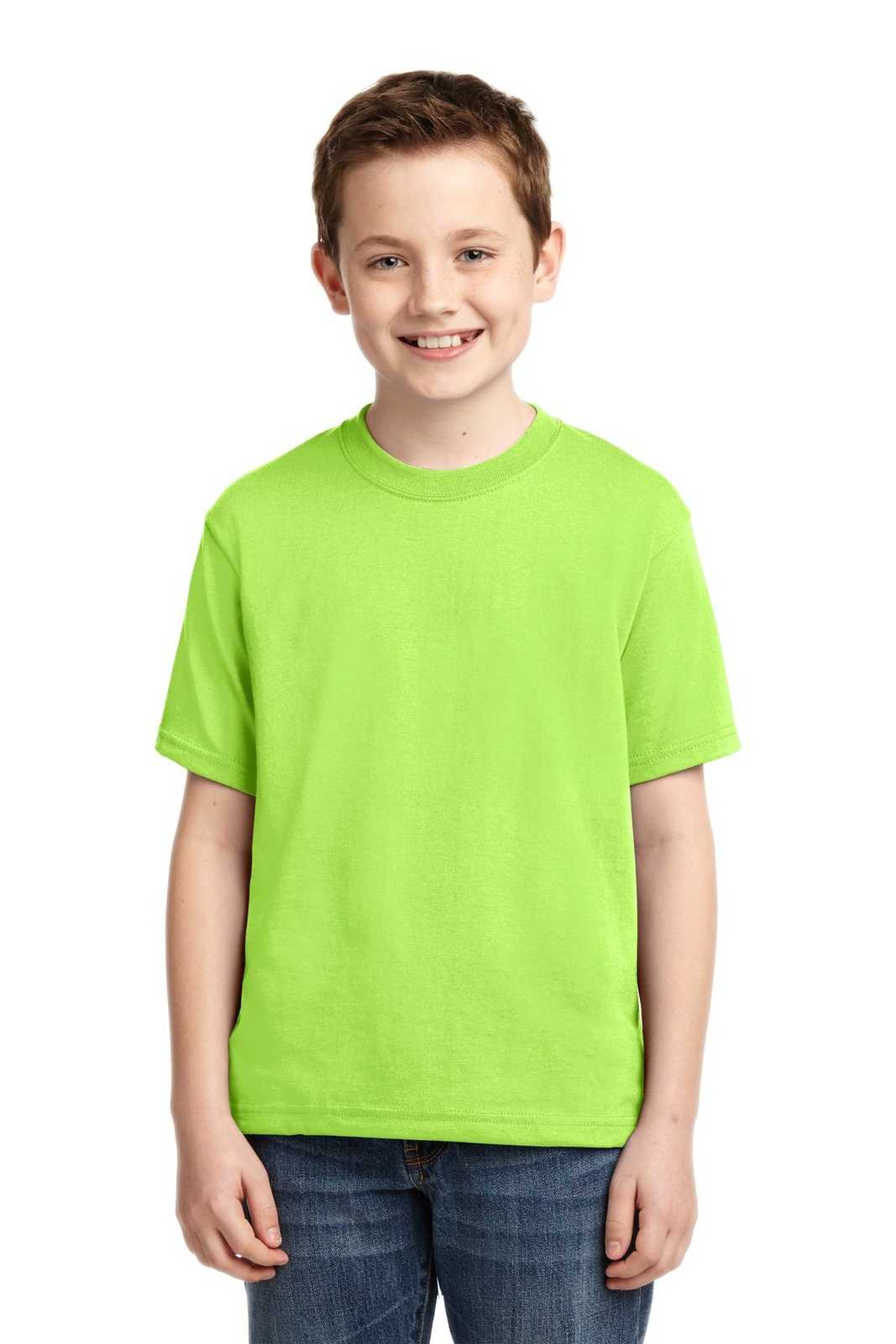 Jerzees 29B Youth Dri-Power 50/50 Cotton/Poly T-Shirt - Neon Green - HIT a Double