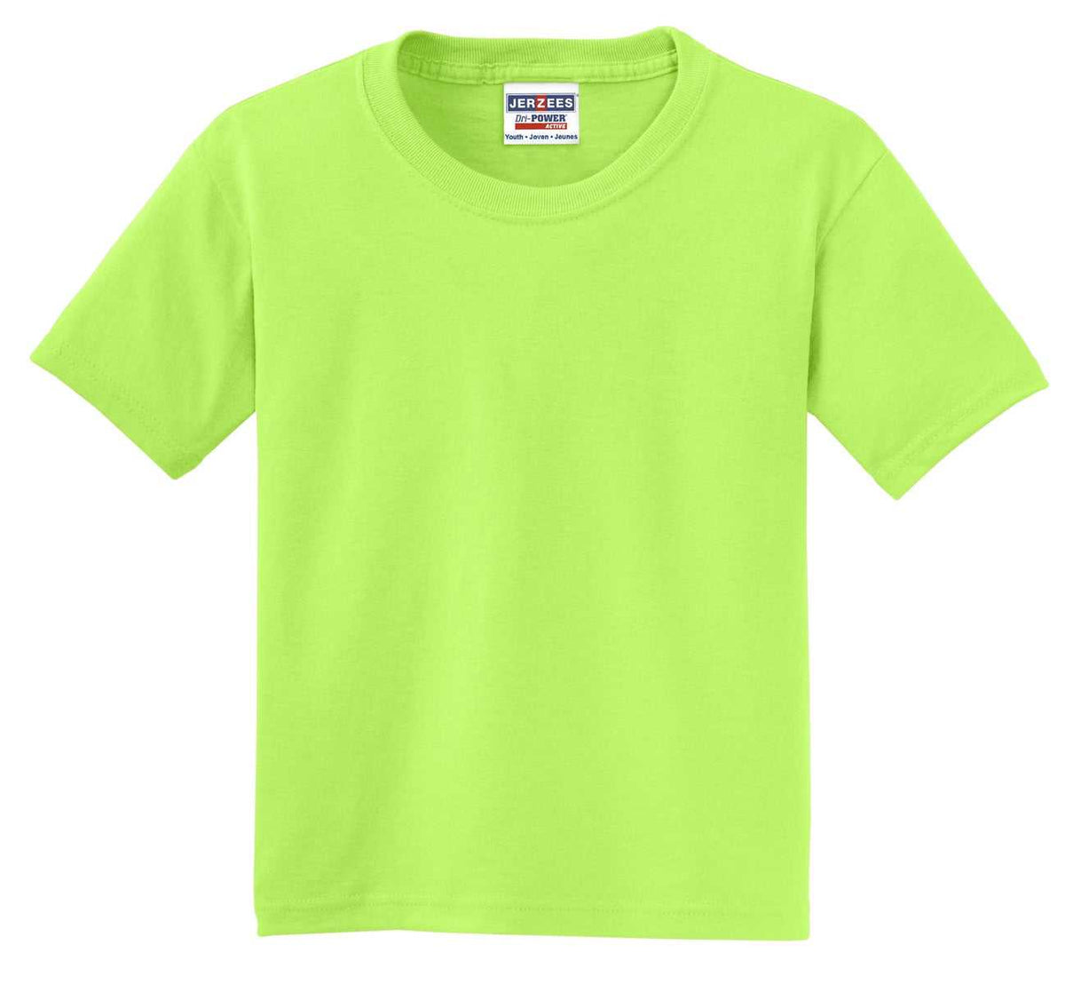 Jerzees 29B Youth Dri-Power 50/50 Cotton/Poly T-Shirt - Neon Green - HIT a Double