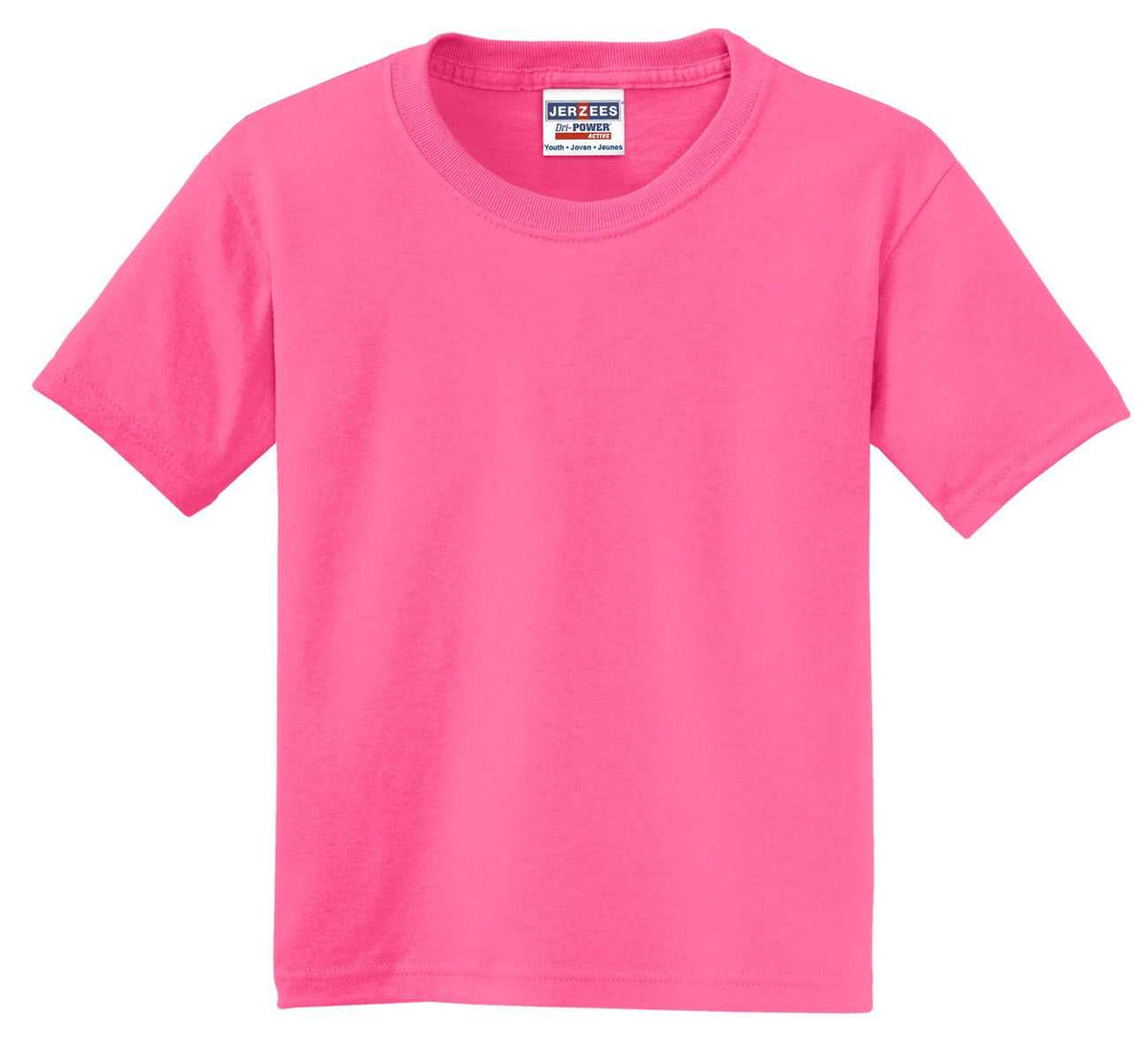 Jerzees 29B Youth Dri-Power 50/50 Cotton/Poly T-Shirt - Neon Pink - HIT a Double