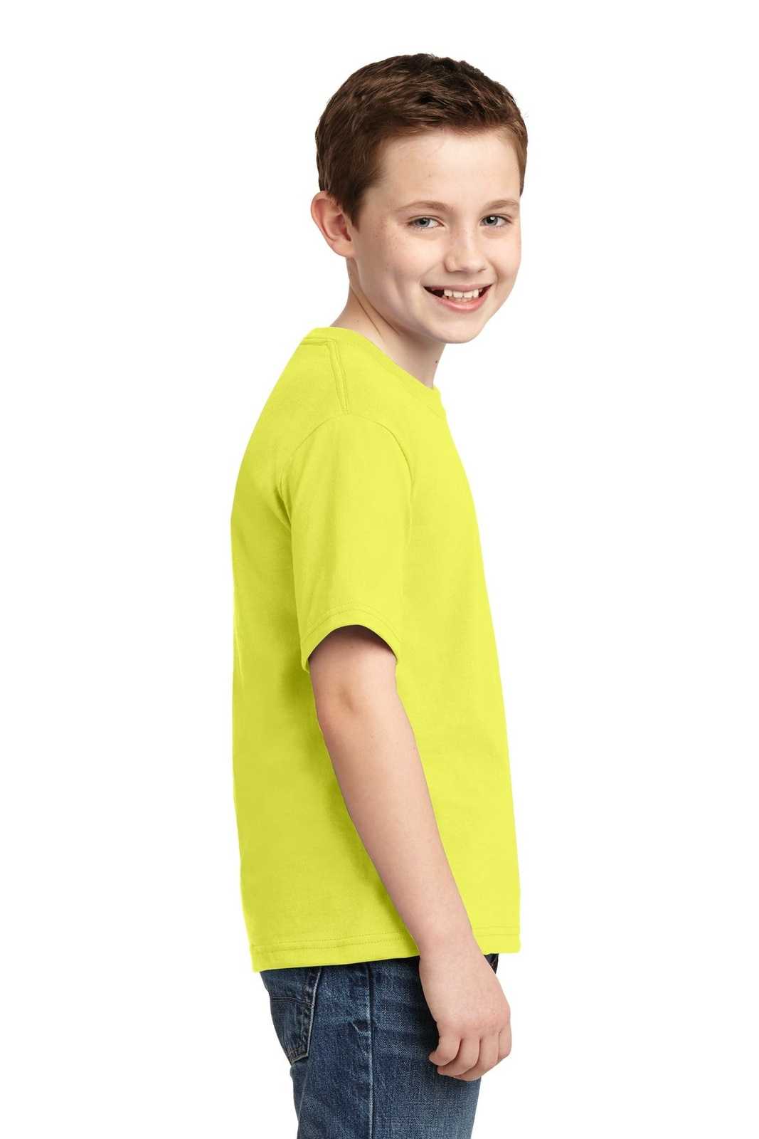 Jerzees 29B Youth Dri-Power 50/50 Cotton/Poly T-Shirt - Neon Yellow - HIT a Double