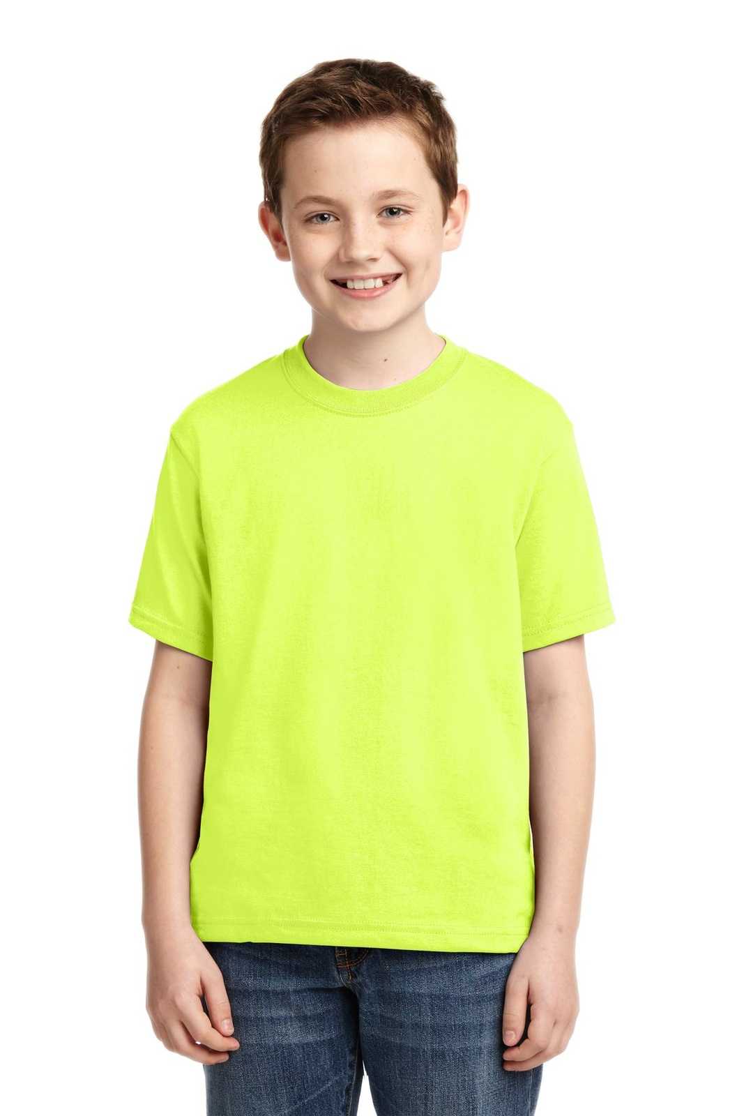 Jerzees 29B Youth Dri-Power 50/50 Cotton/Poly T-Shirt - Safety Green - HIT a Double