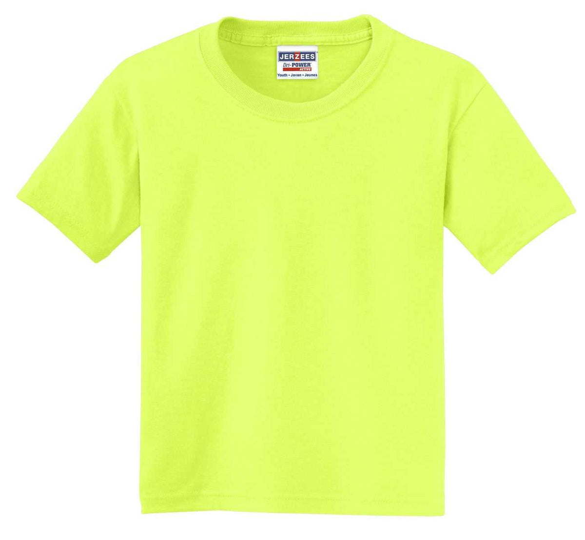 Jerzees 29B Youth Dri-Power 50/50 Cotton/Poly T-Shirt - Safety Green - HIT a Double