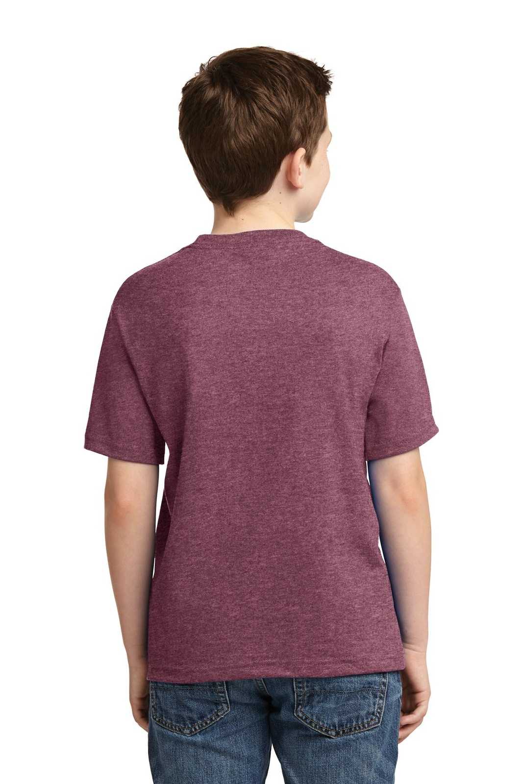 Jerzees 29B Youth Dri-Power 50/50 Cotton/Poly T-Shirt - Vintage Heather Maroon - HIT a Double