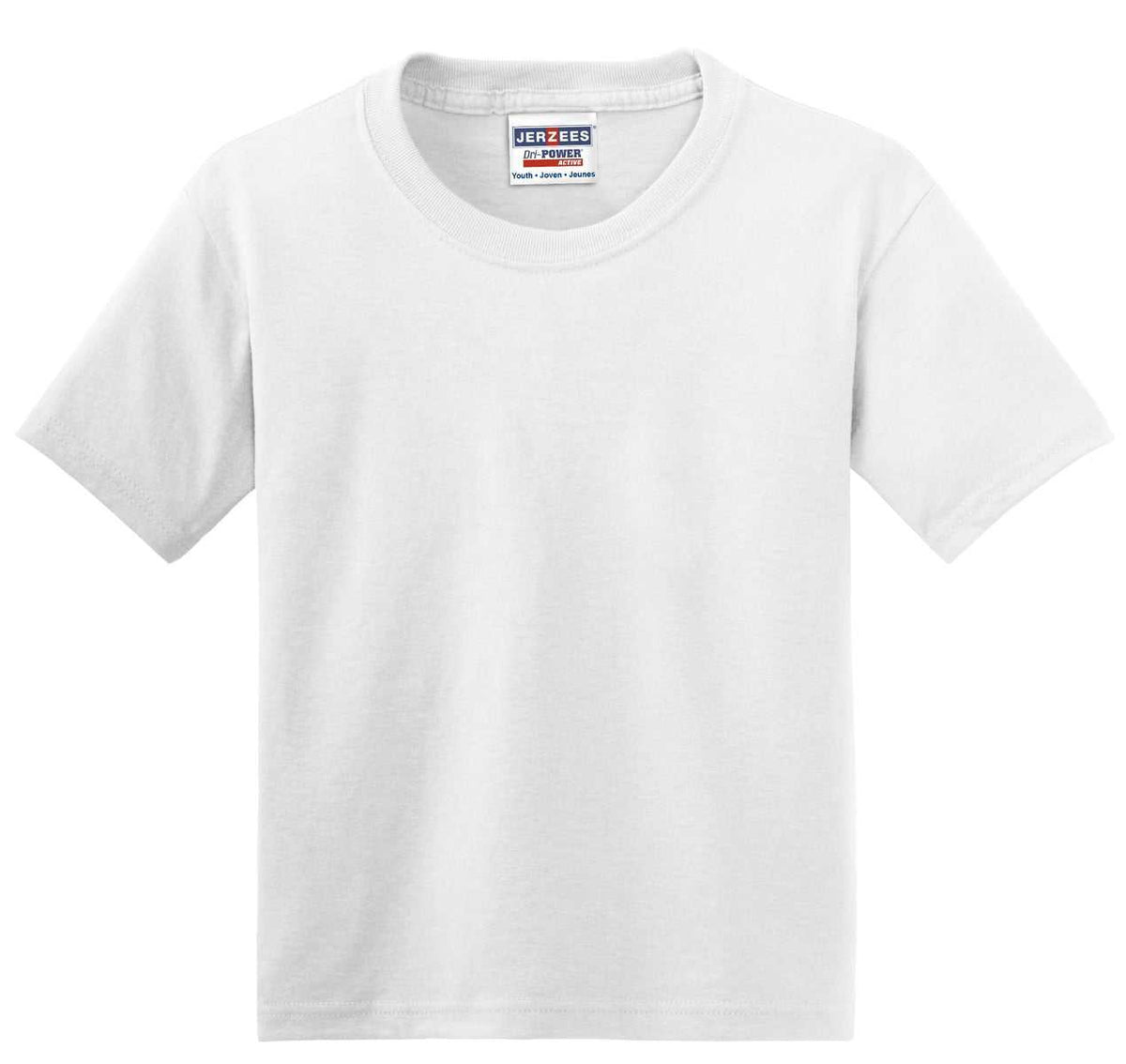 Jerzees 29B Youth Dri-Power 50/50 Cotton/Poly T-Shirt - White - HIT a Double