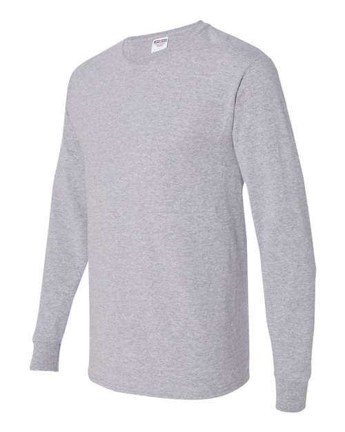 Jerzees 29LSR Dri-Power Long Sleeve 50 50 T-Shirt - Athletic Heather - HIT a Double