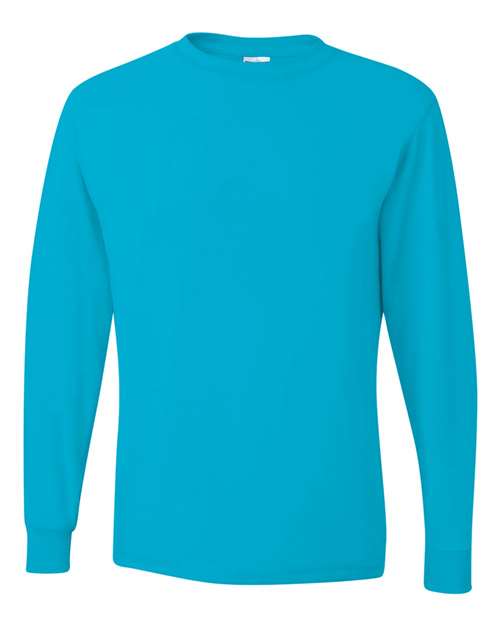 Jerzees 29LSR Dri-Power Long Sleeve 50 50 T-Shirt - California Blue - HIT a Double