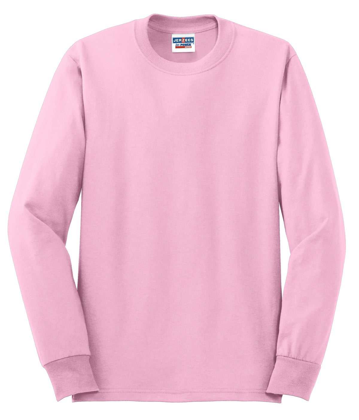 Jerzees 29LS Dri-Power 50/50 Cotton/Poly Long Sleeve T-Shirt - Classic Pink - HIT a Double