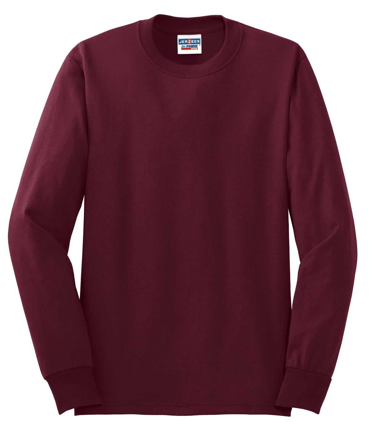 Jerzees 29LS Dri-Power 50/50 Cotton/Poly Long Sleeve T-Shirt - Maroon - HIT a Double