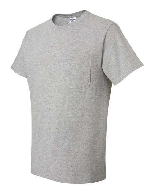 Jerzees 29MPR Dri-Power 50 50 T-Shirt with a Pocket - Athletic Heather - HIT a Double