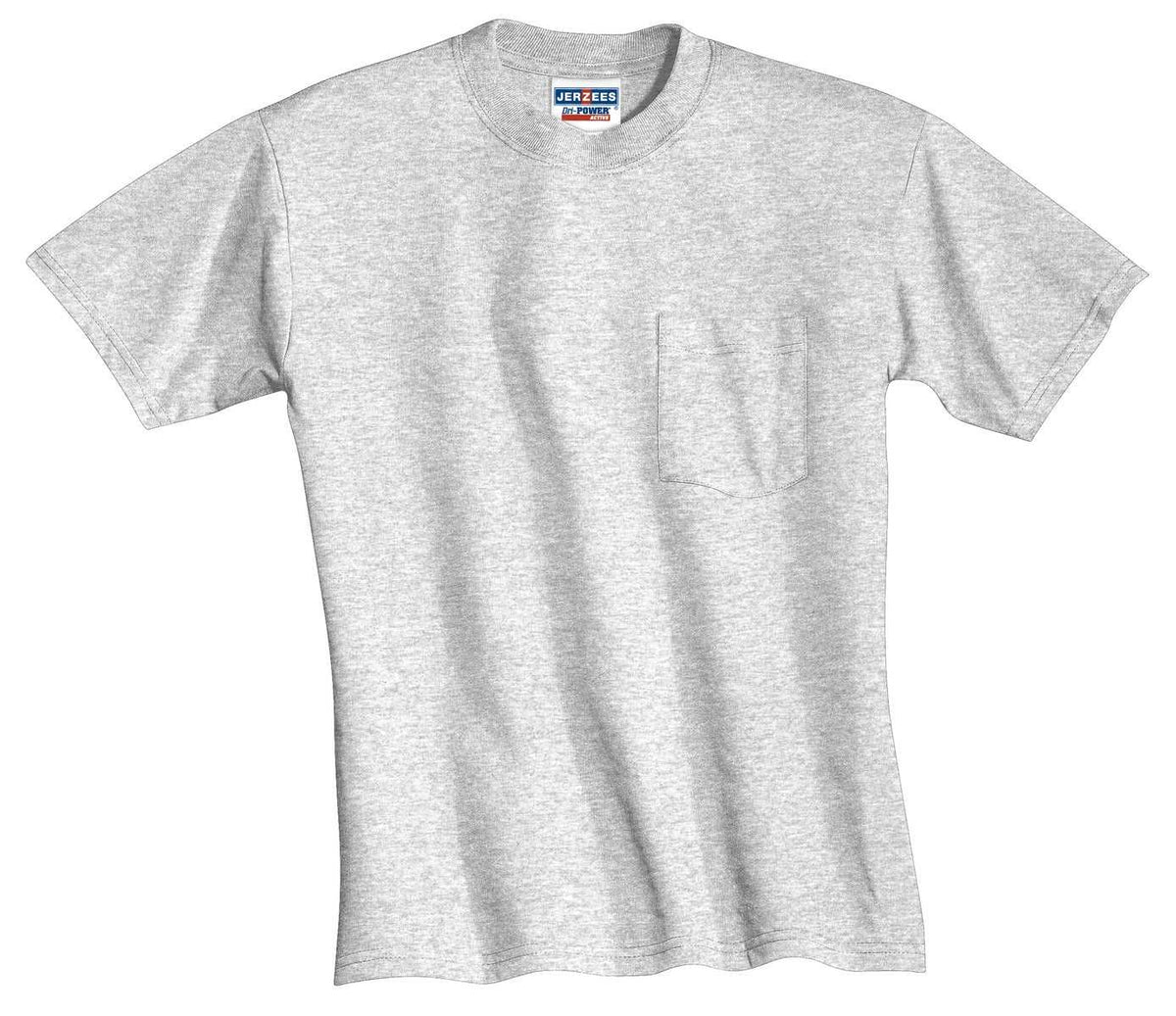 Jerzees 29MP Dri-Power 50/50 Cotton/Poly Pocket T-Shirt - Ash - HIT a Double