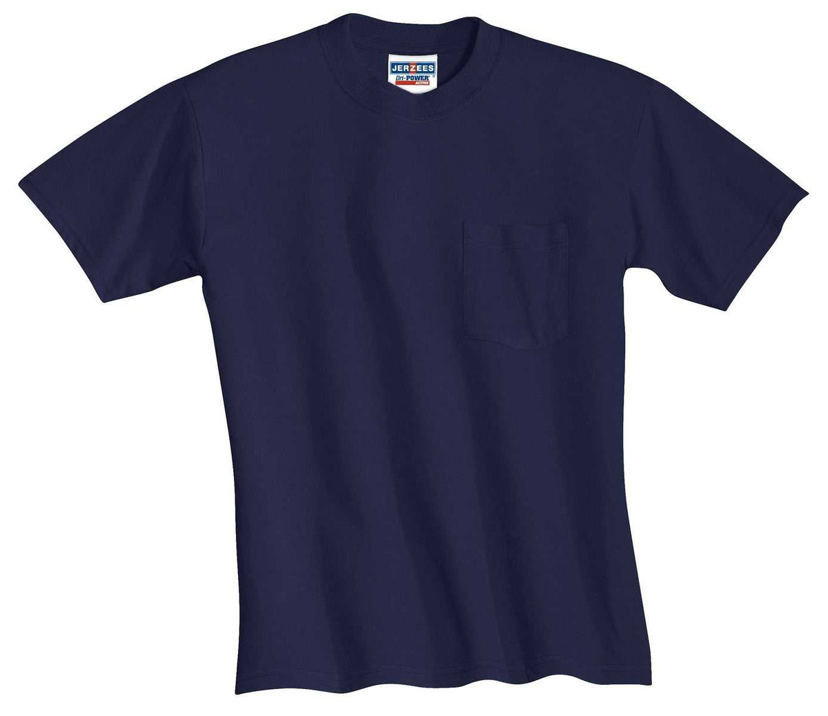 Jerzees 29MP Dri-Power 50/50 Cotton/Poly Pocket T-Shirt - Navy - HIT a Double