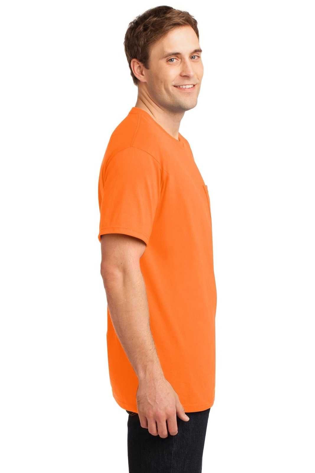Jerzees 29MP Dri-Power 50/50 Cotton/Poly Pocket T-Shirt - Safety Orange - HIT a Double