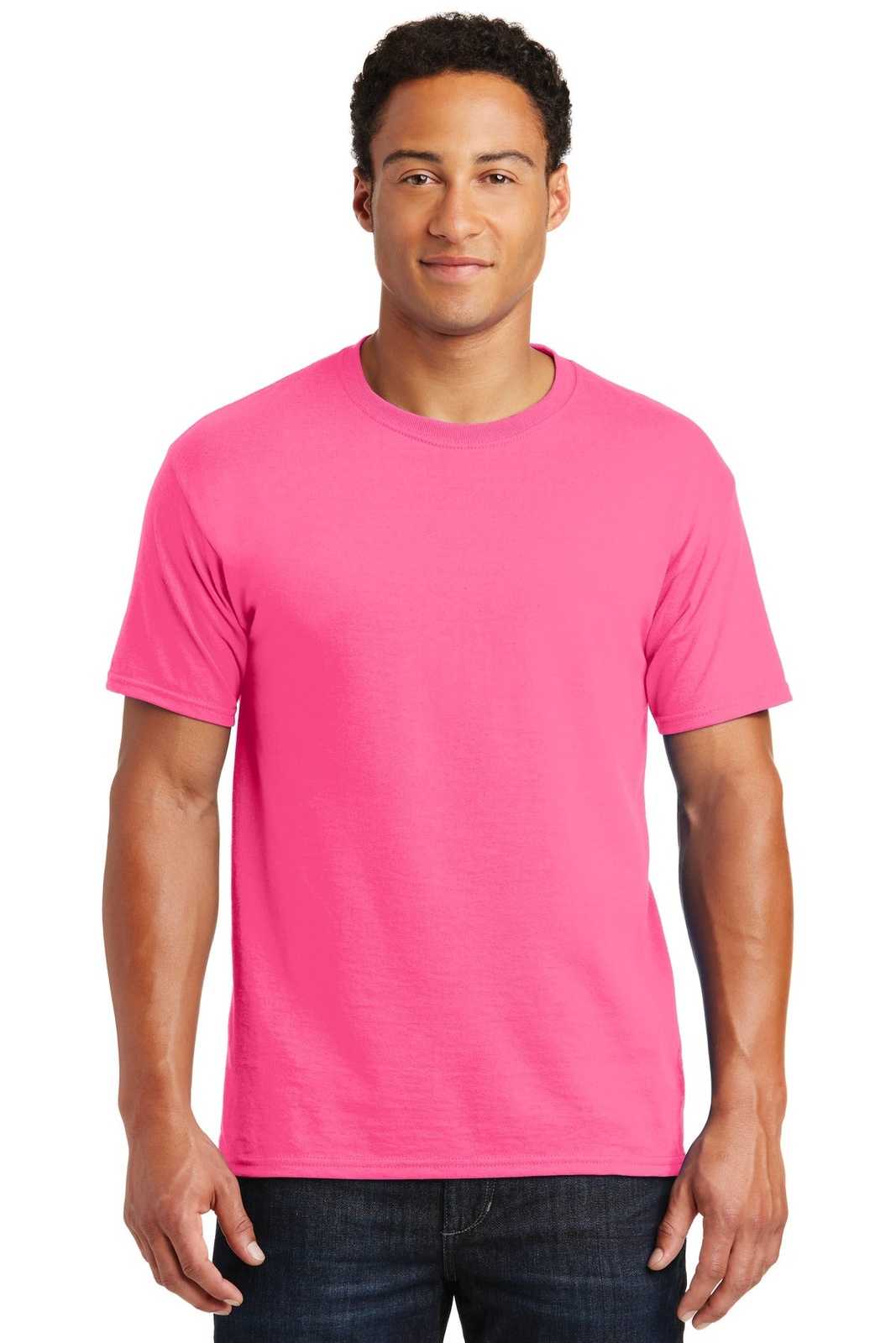 Jerzees 29M Dri-Power Active 50/50 Cotton/Poly T-Shirt - Neon Pink - HIT a Double