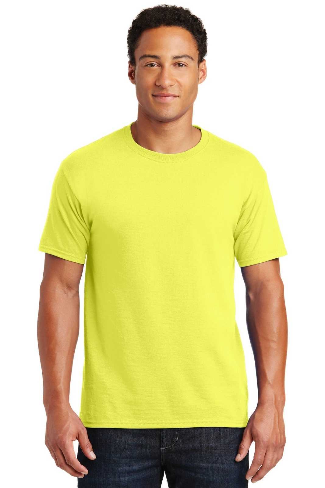 Jerzees 29M Dri-Power Active 50/50 Cotton/Poly T-Shirt - Neon Yellow - HIT a Double