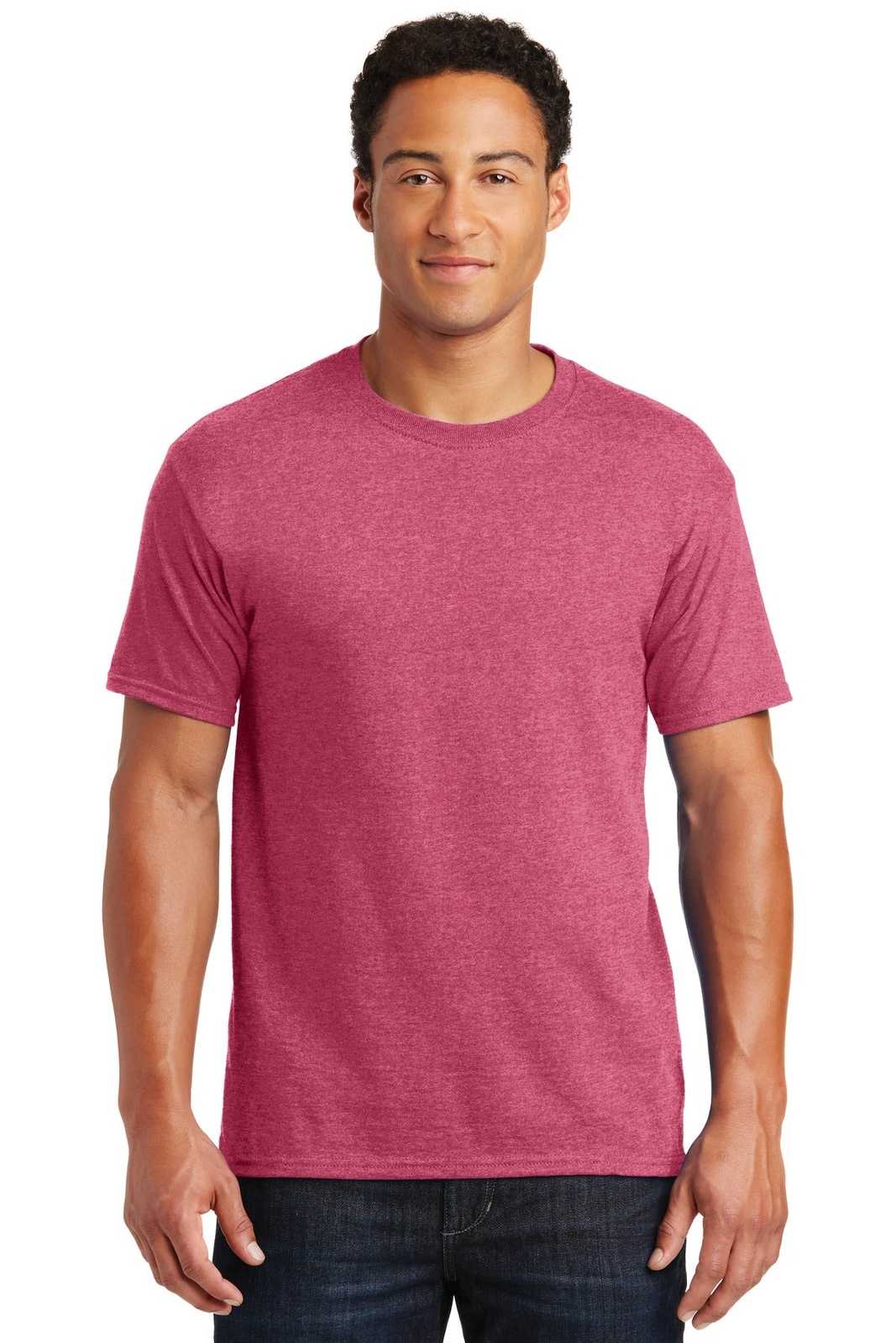 Jerzees 29M Dri-Power Active 50/50 Cotton/Poly T-Shirt - Vintage Heather Red - HIT a Double