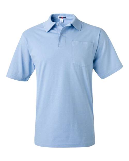 Jerzees 436MPR SpotShield 50 50 Polo with Pocket - Light Blue - HIT a Double