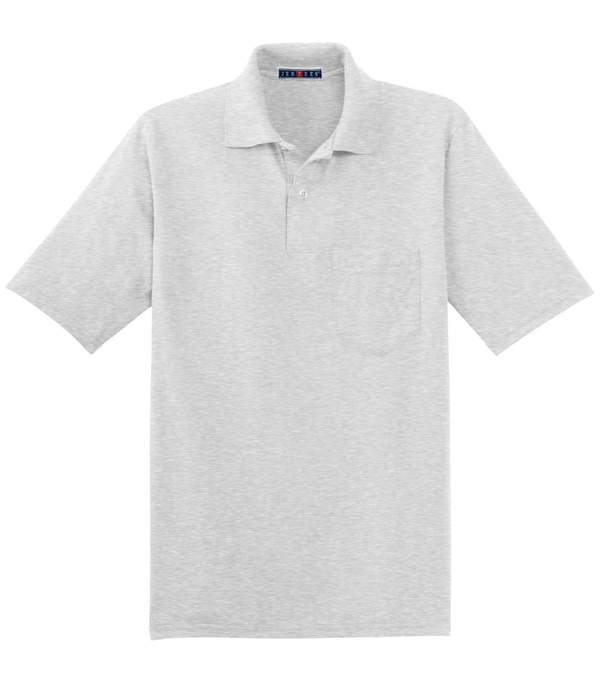 Jerzees 436MP -Spotshield 56-Ounce Jersey Knit Sport Shirt with Pocket - Ash - HIT a Double