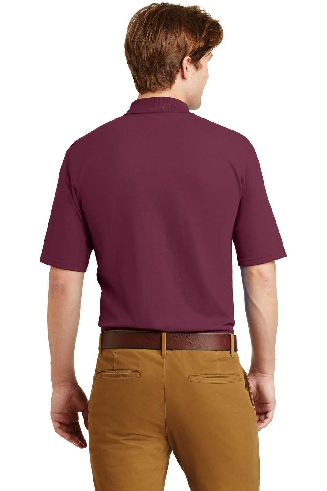Jerzees 436MP -Spotshield 56-Ounce Jersey Knit Sport Shirt with Pocket - Maroon - HIT a Double