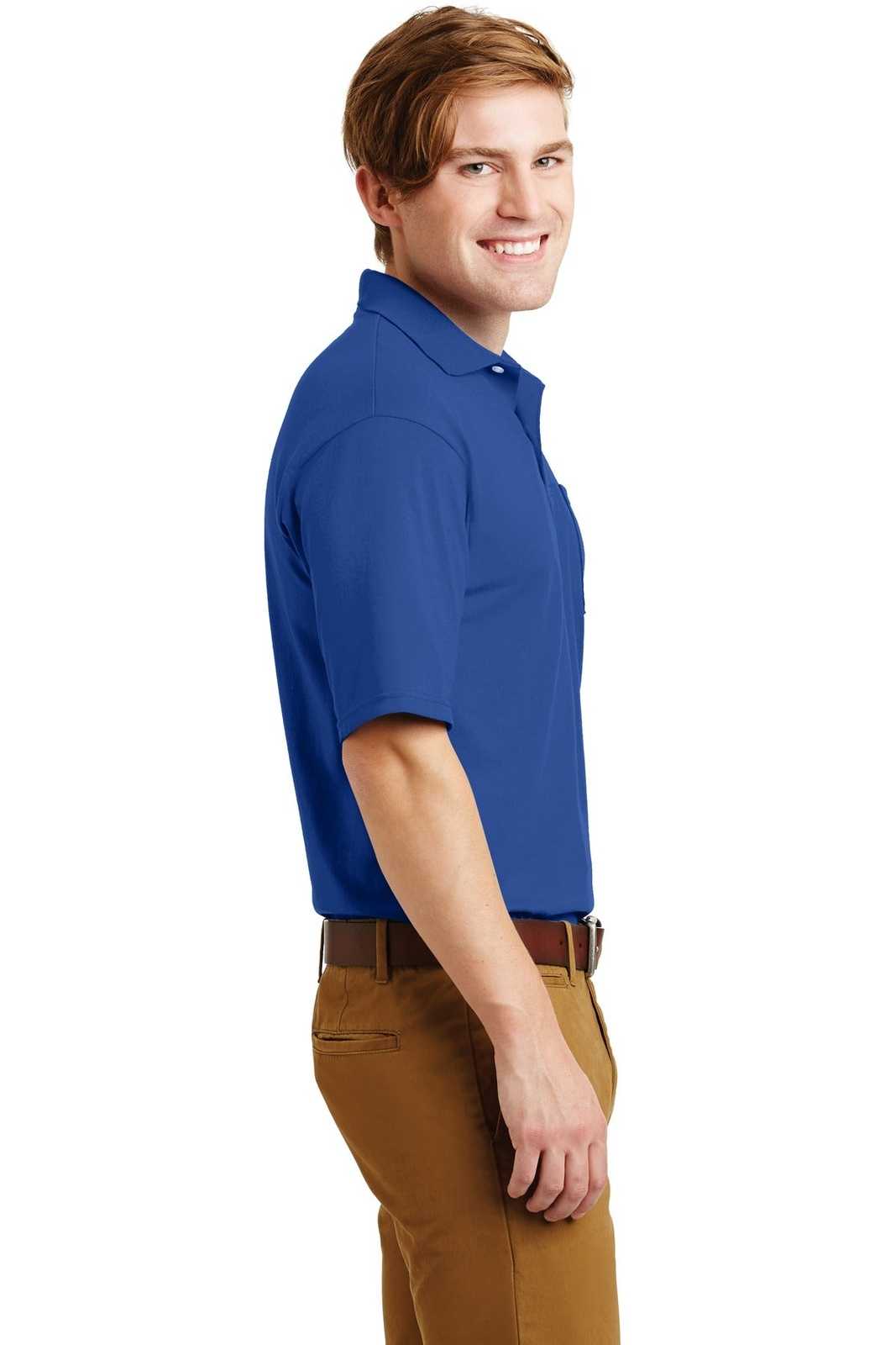 Jerzees 436MP -Spotshield 56-Ounce Jersey Knit Sport Shirt with Pocket - Royal - HIT a Double