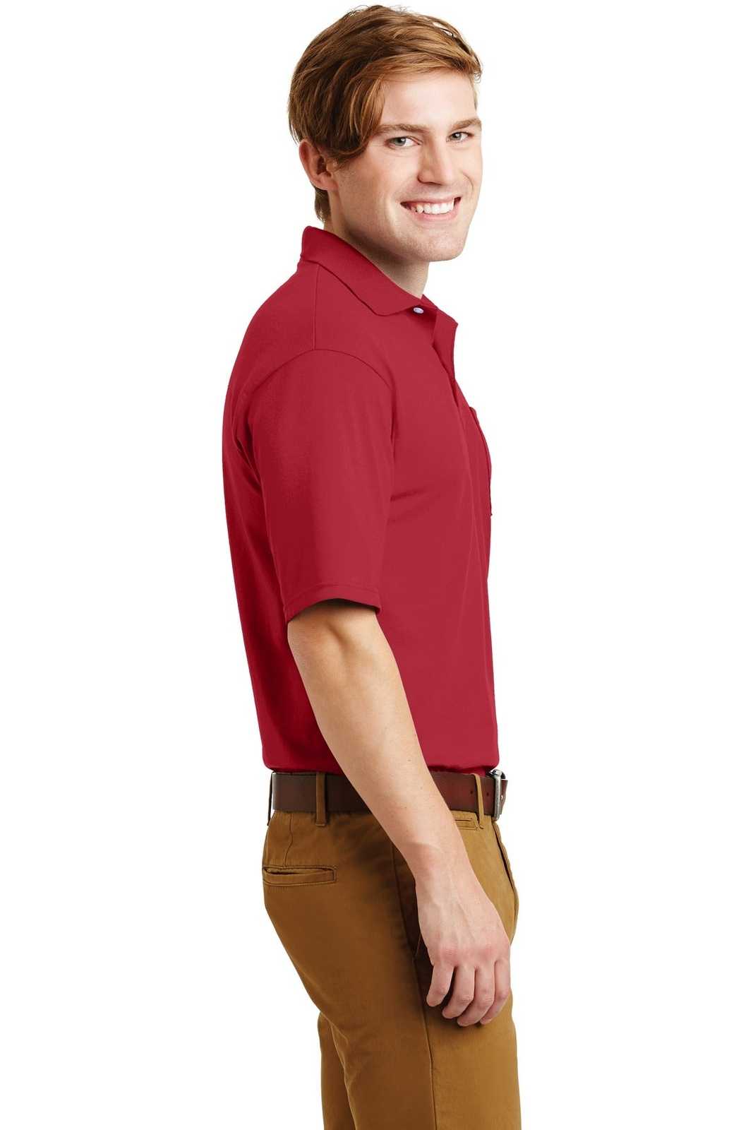 Jerzees 436MP -Spotshield 56-Ounce Jersey Knit Sport Shirt with Pocket - True Red - HIT a Double