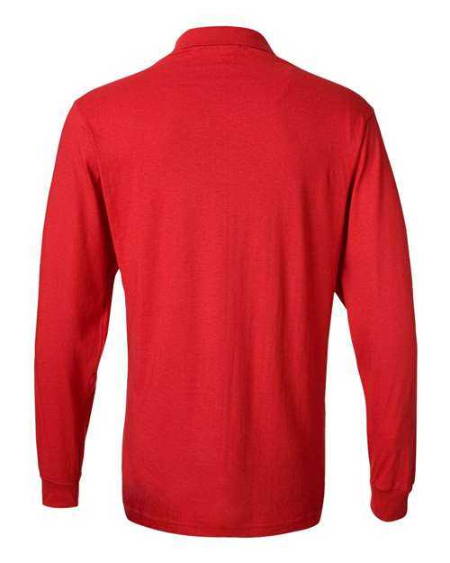 Jerzees 437MLR SpotShield 50 50 Long Sleeve Polo - True Red - HIT a Double