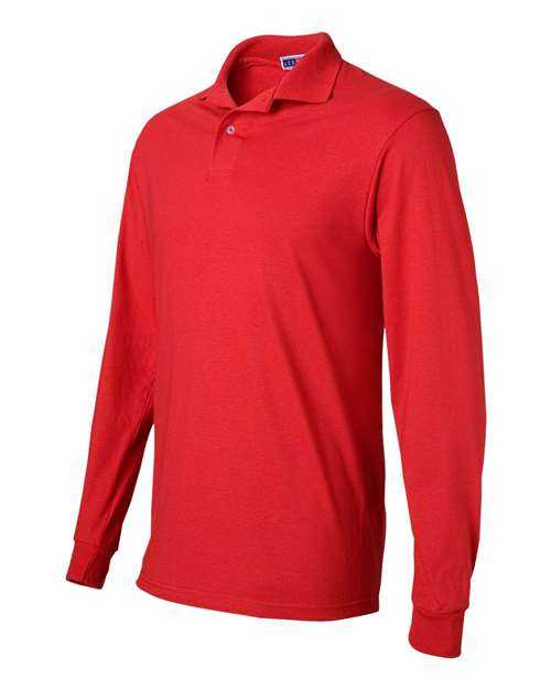Jerzees 437MLR SpotShield 50 50 Long Sleeve Polo - True Red - HIT a Double