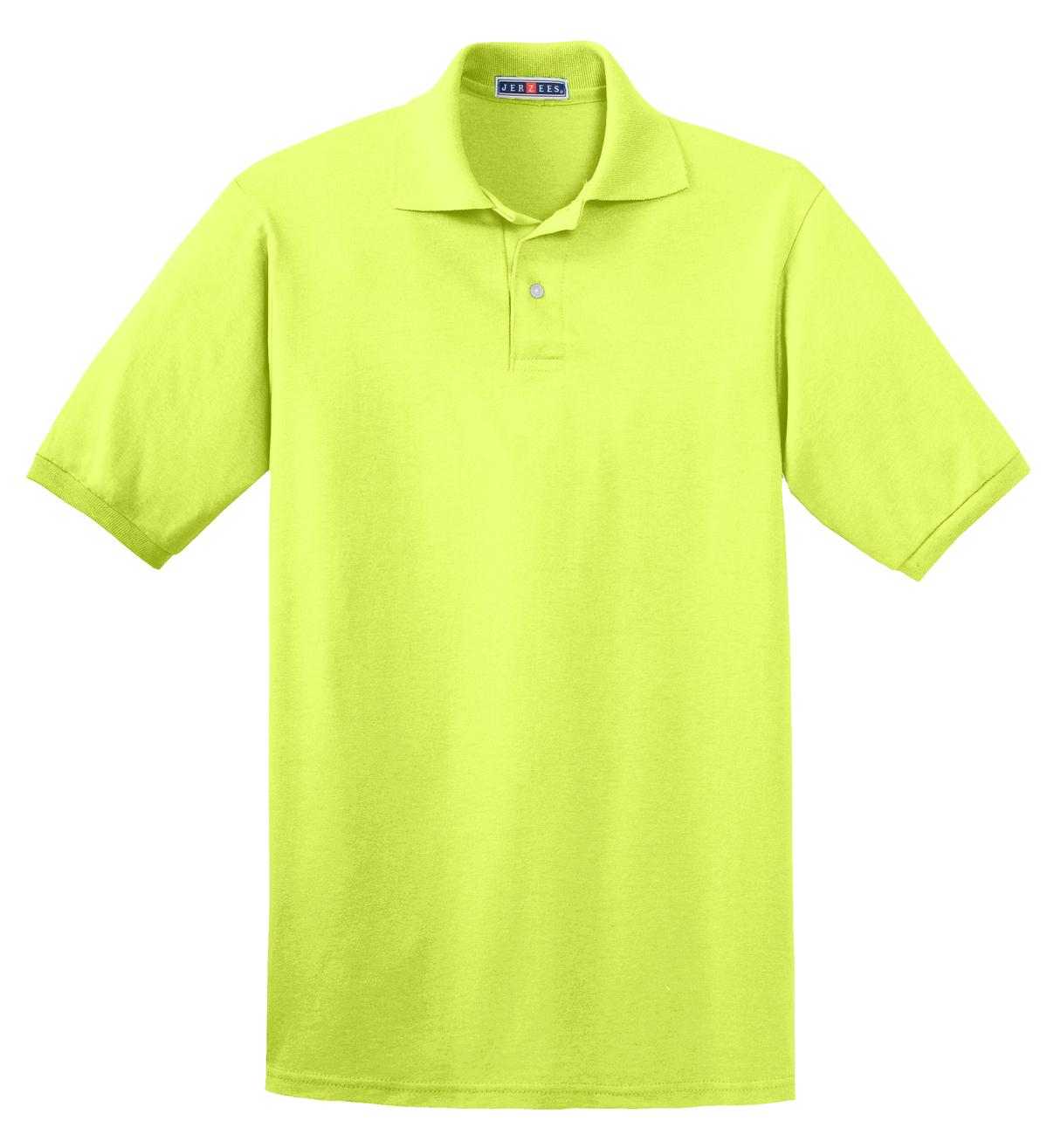 Jerzees 437M Spotshield 56-Ounce Jersey Knit Sport Shirt - Safety Green - HIT a Double