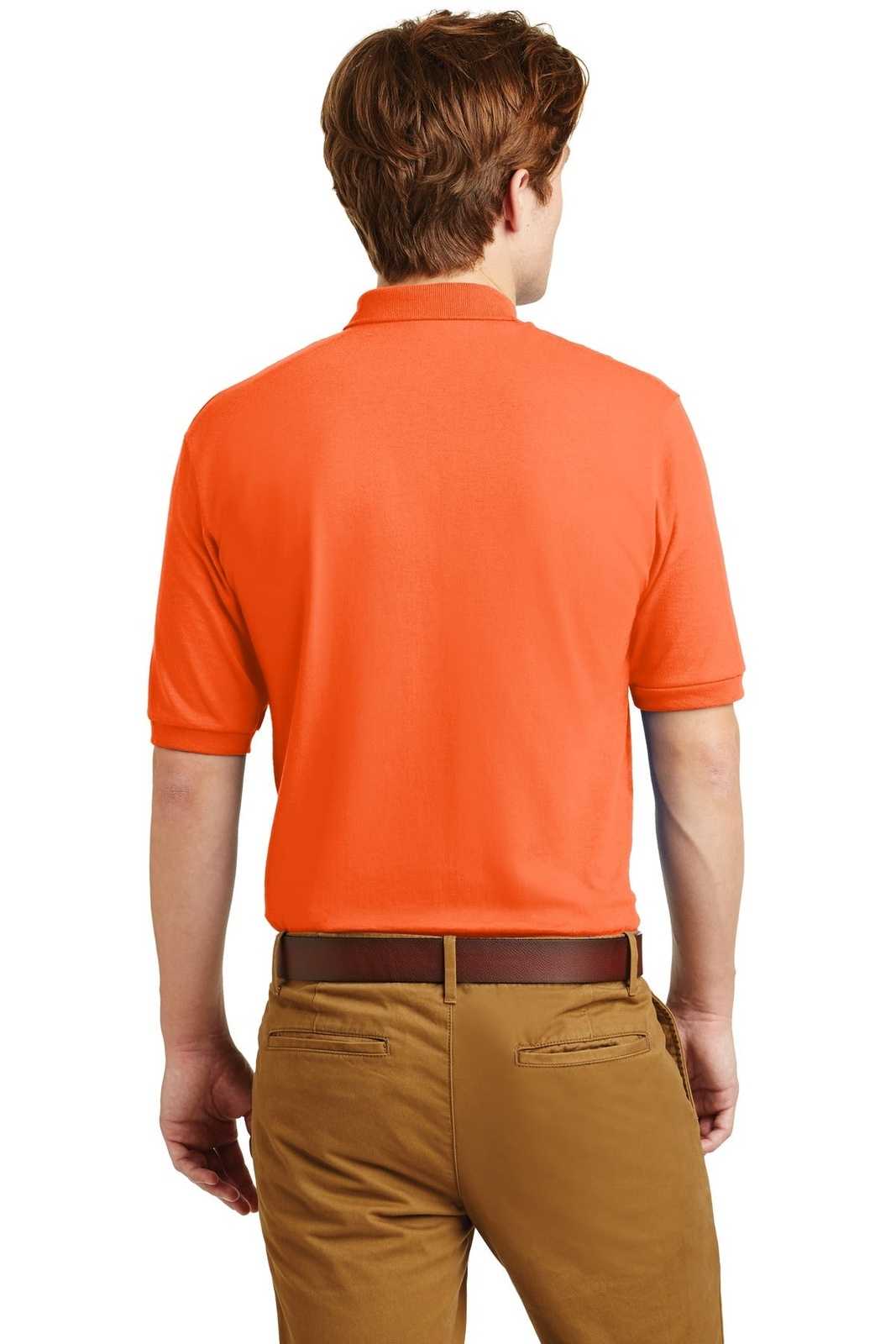 Jerzees 437M Spotshield 56-Ounce Jersey Knit Sport Shirt - Safety Orange - HIT a Double