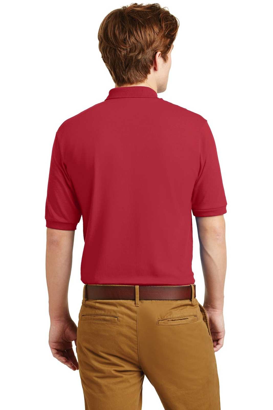 Jerzees 437M Spotshield 56-Ounce Jersey Knit Sport Shirt - True Red - HIT a Double