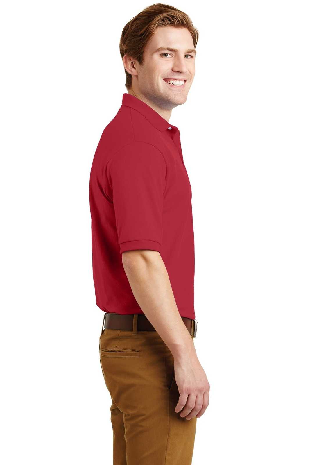 Jerzees 437M Spotshield 56-Ounce Jersey Knit Sport Shirt - True Red - HIT a Double