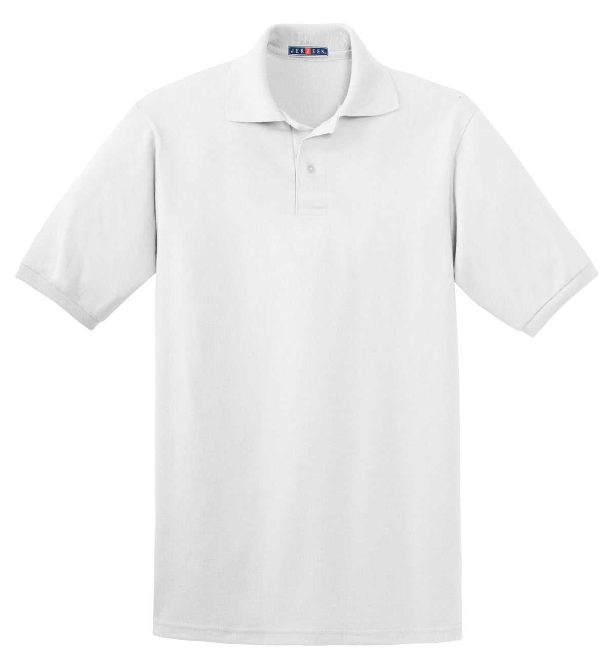 Jerzees 437M Spotshield 56-Ounce Jersey Knit Sport Shirt - White - HIT a Double