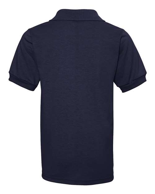 Jerzees 437YR Youth SpotShield 50 50 Polo - J. Navy - HIT a Double