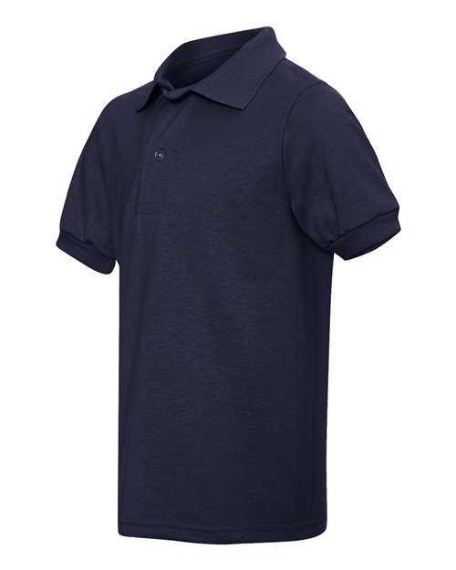 Jerzees 437YR Youth SpotShield 50 50 Polo - J. Navy - HIT a Double