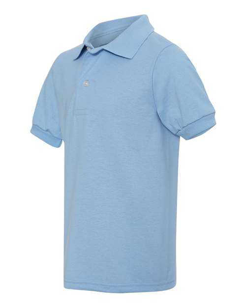 Jerzees 437YR Youth SpotShield 50 50 Polo - Light Blue - HIT a Double