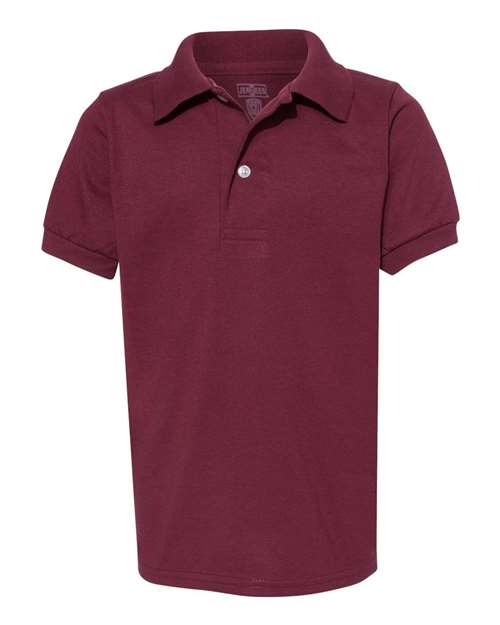 Jerzees 437YR Youth SpotShield 50 50 Polo - Maroon - HIT a Double