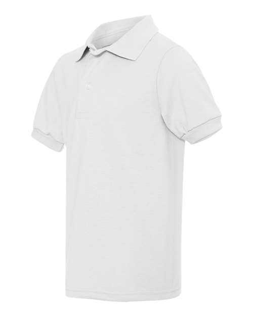 Jerzees 437YR Youth SpotShield 50 50 Polo - White - HIT a Double