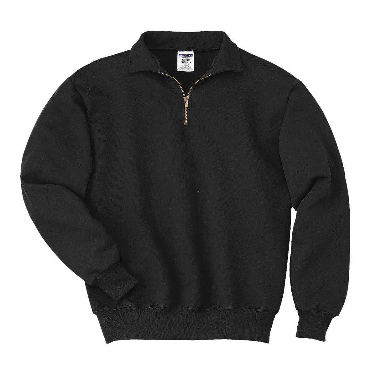 Jerzees 4528M Super Sweats Nublend 1/4-Zip Sweatshirt with Cadet Collar - Black - HIT a Double